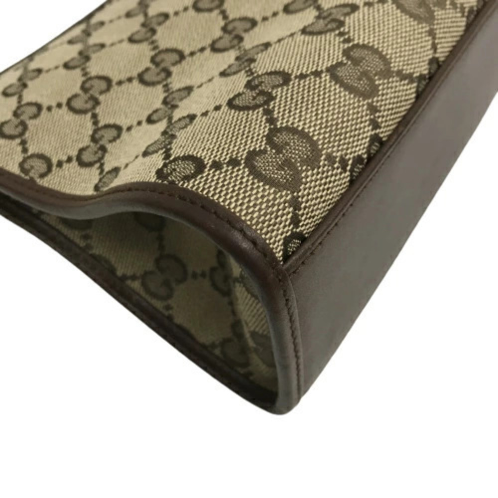 Gucci Handbag Jackie GG Canvas Shoulder Bag Tote Clutch Beige Brown - Picture 9 of 10
